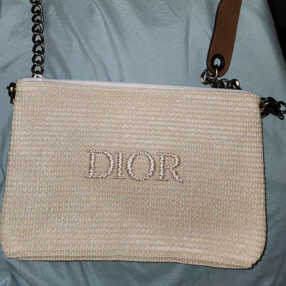 DIOR RAFFIA COSMETIC BAG/CLUTCH - Picture 2 of 8